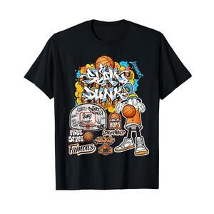 Cool Basketball Graffiti Style Illustration Graphic Designs T-Shirt